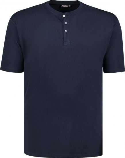 Adamo Silas Regular fit Serafino T-shirt Navy - T-shirts - T-shirts i store størrelser - 2XL-14XL