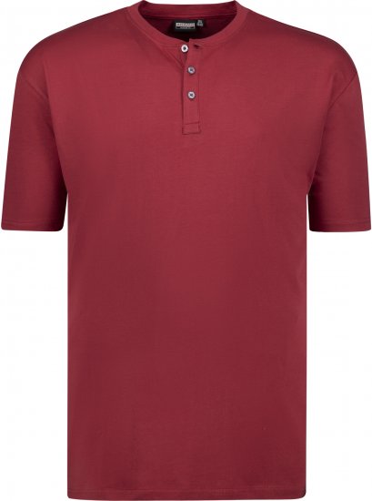 Adamo Silas Regular fit Serafino T-shirt Burgundy - T-shirts - T-shirts i store størrelser - 2XL-14XL