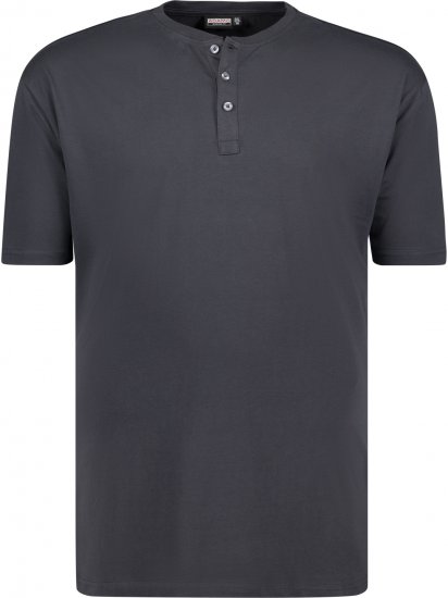 Adamo Silas Regular fit Serafino T-shirt Charcoal - T-shirts - T-shirts i store størrelser - 2XL-14XL