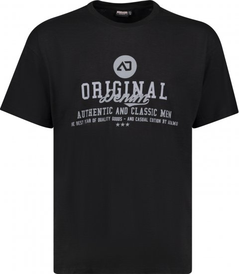 Adamo Sandro Regular fit Slub effect T-shirt Black - T-shirts - T-shirts i store størrelser - 2XL-14XL