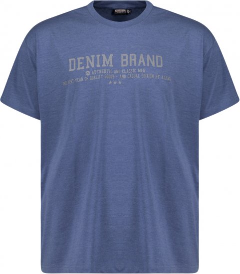 Adamo Simon Regular fit Printed T-shirt Denim Blue - T-shirts - T-shirts i store størrelser - 2XL-14XL
