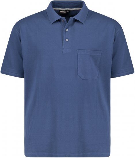 Adamo Klaas Regular fit Polo Shirt with Pocket Denim Blue - Polotrøjer - Polotrøjer 2XL-8XL