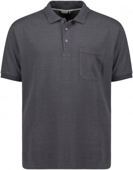 Adamo Klaas Regular fit Polo Shirt with Pocket Charcoal - Polotrøjer - Polotrøjer 2XL-8XL