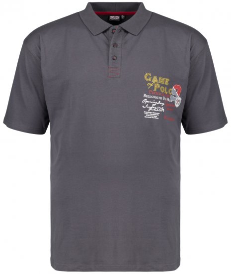 Adamo Perth Printed Polo Shirt Charcoal - Polotrøjer - Polotrøjer 2XL-8XL
