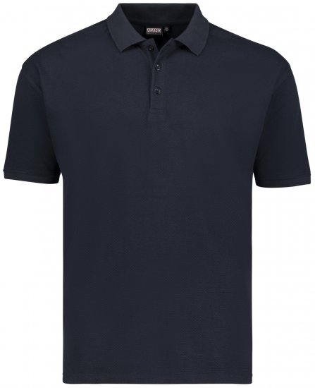 Adamo Stephan Waffelpique Poloshirt Navy - Polotrøjer - Polotrøjer 2XL-8XL