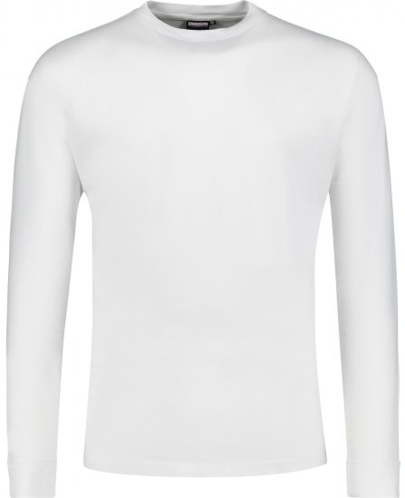 Adamo Floyd Comfort fit Long sleeve T-shirt White - T-shirts - T-shirts i store størrelser - 2XL-14XL
