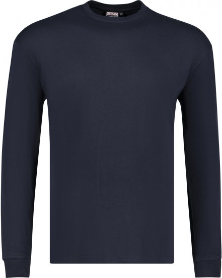 Adamo Floyd Comfort fit Long sleeve T-shirt Navy - T-shirts - T-shirts i store størrelser - 2XL-14XL