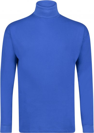 Adamo Fabio Comfort fit Turtleneck Long sleeve T-shirt Royal blue - T-shirts - T-shirts i store størrelser - 2XL-14XL