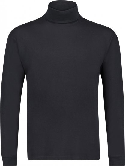 Adamo Fabio Comfort fit Turtleneck Long sleeve T-shirt Black - T-shirts - T-shirts i store størrelser - 2XL-14XL