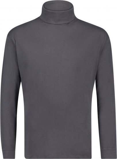 Adamo Fabio Comfort fit Turtleneck Long sleeve T-shirt Charcoal - T-shirts - T-shirts i store størrelser - 2XL-14XL