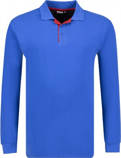 Adamo Peter Comfort fit Long sleeve Polo Blue - Polotrøjer - Polotrøjer 2XL-8XL