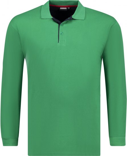 Adamo Peter Comfort fit Long sleeve Polo Green - Polotrøjer - Polotrøjer 2XL-8XL
