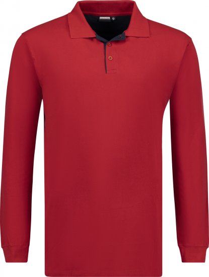 Adamo Peter Comfort fit Long sleeve Polo Red - Polotrøjer - Polotrøjer 2XL-8XL