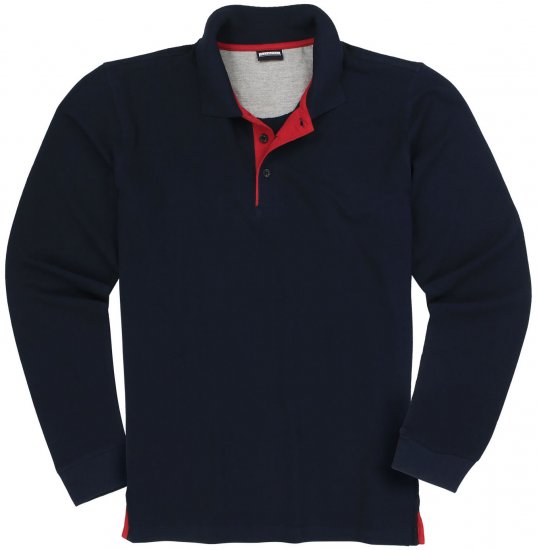 Adamo Peter Comfort fit Long sleeve Polo Navy - Polotrøjer - Polotrøjer 2XL-8XL