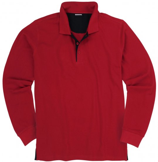 Adamo Peter Comfort fit Long sleeve Polo Red - Polotrøjer - Polotrøjer 2XL-8XL