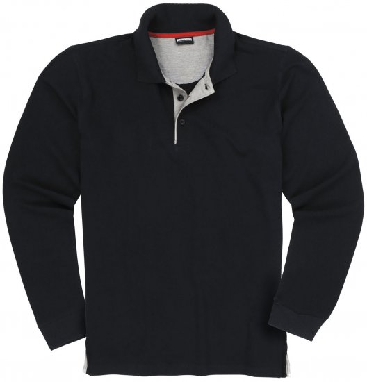 Adamo Peter Comfort fit Long sleeve Polo Black - Polotrøjer - Polotrøjer 2XL-8XL