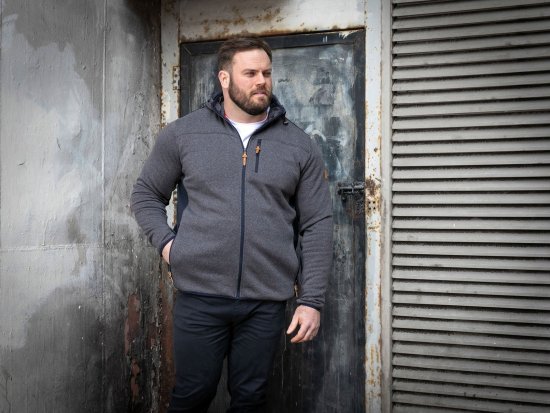 D555 Conrad Detachable Hood Bonded Fleece Zip Through Hoody Mørkeblå - Trøjer og hættetrøjer - Trøjer og Hættetrøjer i store størrelser - 2XL-14XL
