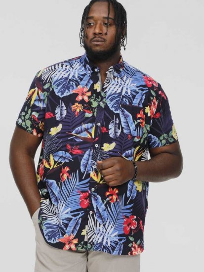 D555 TOBY Multi Colour Hawaiian AO Print Shirt - Skjorter - Skjorter til store mænd 2XL- 8XL