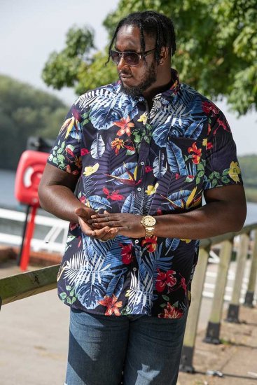 D555 TOBY Multi Colour Hawaiian AO Print Shirt - Skjorter - Skjorter til store mænd 2XL- 8XL