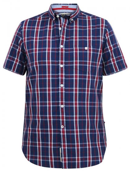 D555 ROYSTON S/S Shirt Navy - Skjorter - Skjorter til store mænd 2XL- 8XL