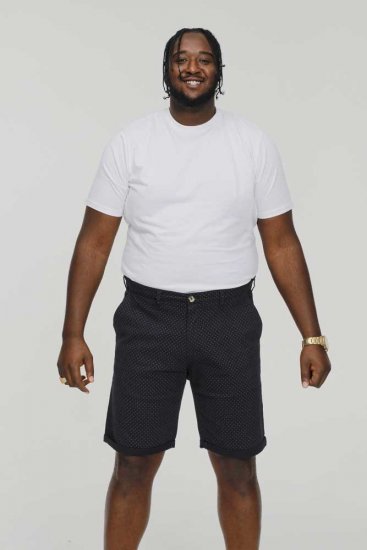 D555 DUDLEY AO Printed Stretch Chino Shorts Navy - Shorts - Shorts i store størrelser - W40-W60