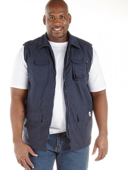 D555 Enzo Multi Pocket Waistcoat Navy - Sportstøj & outdoor - Sportstøj i store størrelser til mænd