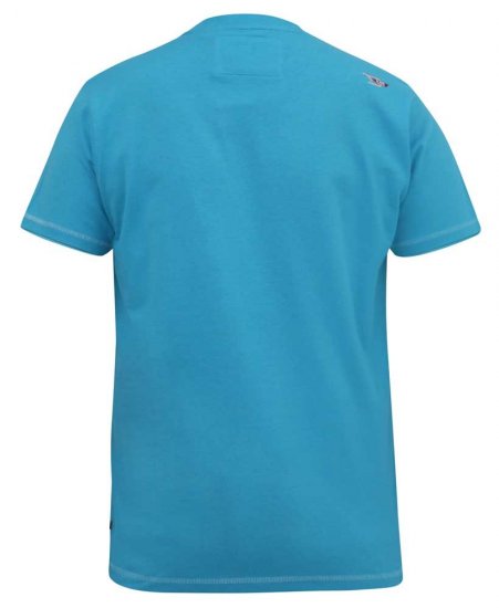 D555 AARON Surfers Paradise Printed Crew Neck T-Shirt Turquoise - T-shirts - T-shirts i store størrelser - 2XL-14XL