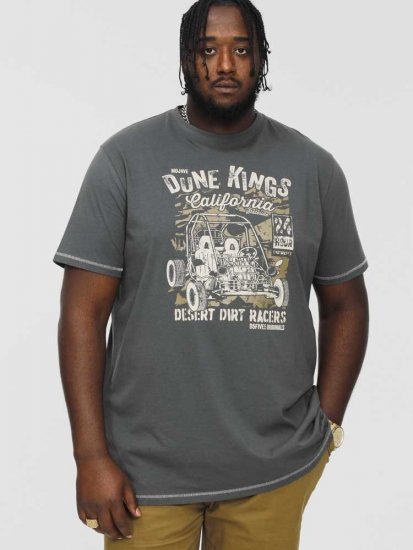 D555 BENNETT Dune Kings Buggy Printed Crew Neck T-Shirt Khaki - T-shirts - T-shirts i store størrelser - 2XL-14XL