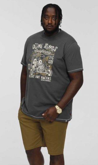 D555 BENNETT Dune Kings Buggy Printed Crew Neck T-Shirt Khaki - T-shirts - T-shirts i store størrelser - 2XL-14XL