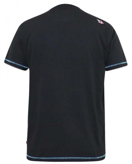 D555 BINGHAM State Of Miami Printed Crew Neck T-Shirt Black - T-shirts - T-shirts i store størrelser - 2XL-14XL