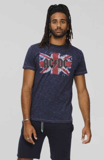 D555 DENNIS Official AC/DC Printed Crew Neck T-Shirt Navy Reno - T-shirts - T-shirts i store størrelser - 2XL-14XL