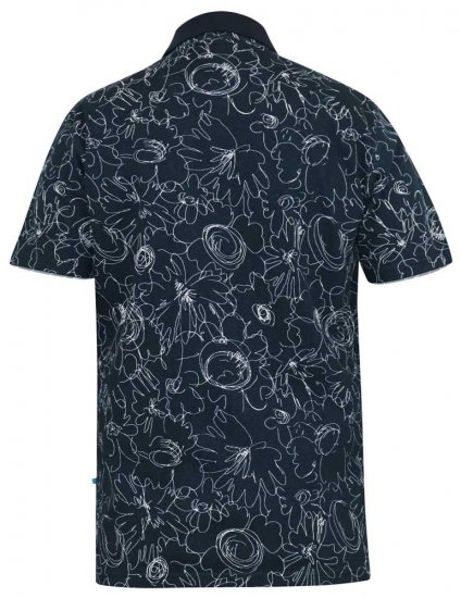 D555 ROLAND Printed Polo Shirt Navy - Polotrøjer - Polotrøjer 2XL-8XL