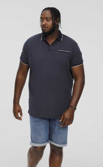 D555 DARWIN AO Printed Polo Shirt Navy - Polotrøjer - Polotrøjer 2XL-8XL