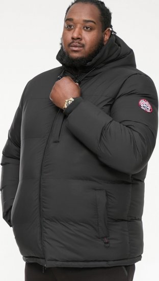 D555 DOMENIC Quilted Puffer Jacket With Half Micro Fleece Lining And Hood Black - Jakker - Jakker i store størrelser, 2XL- 12XL