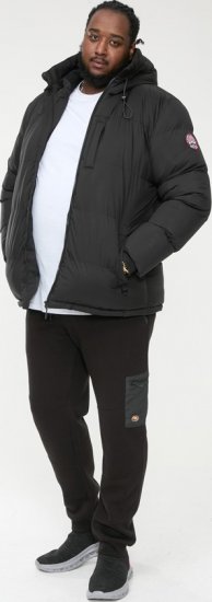 D555 DOMENIC Quilted Puffer Jacket With Half Micro Fleece Lining And Hood Black - Jakker - Jakker i store størrelser, 2XL- 12XL