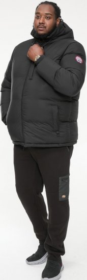 D555 DOMENIC Quilted Puffer Jacket With Half Micro Fleece Lining And Hood Black - Jakker - Jakker i store størrelser, 2XL- 12XL