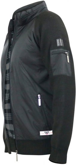 D555 MARSDEN Hybrid Knitted Jacket With Bonded Fleece Lining Black - Jakker - Jakker i store størrelser, 2XL- 12XL