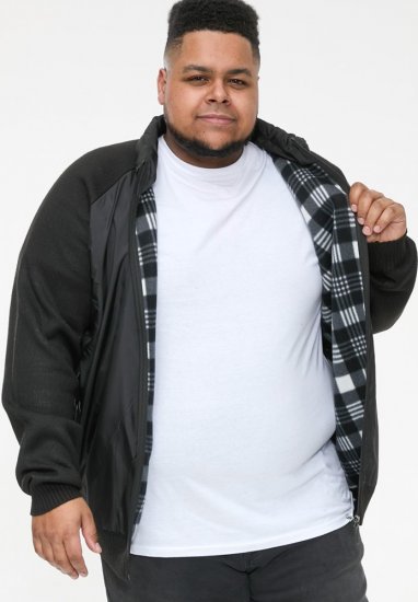 D555 MARSDEN Hybrid Knitted Jacket With Bonded Fleece Lining Black - Jakker - Jakker i store størrelser, 2XL- 12XL