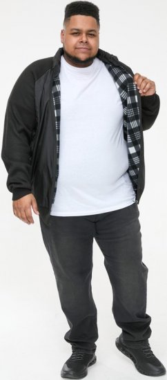 D555 MARSDEN Hybrid Knitted Jacket With Bonded Fleece Lining Black - Jakker - Jakker i store størrelser, 2XL- 12XL