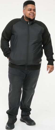 D555 MARSDEN Hybrid Knitted Jacket With Bonded Fleece Lining Black - Jakker - Jakker i store størrelser, 2XL- 12XL