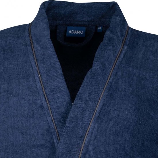 Adamo 149014 Morgenkåbe i velour Mørkeblå - Undertøj og badetøj - Badetøj og Undertøj i store størrelser 