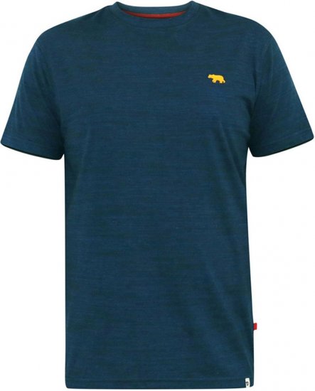 D555 ORSTON Reno Fabric Crew Neck T-Shirt With Chest Embroidery Blue Reno - T-shirts - T-shirts i store størrelser - 2XL-14XL