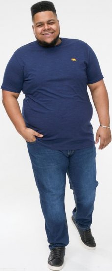 D555 ORSTON Reno Fabric Crew Neck T-Shirt With Chest Embroidery Blue Reno - T-shirts - T-shirts i store størrelser - 2XL-14XL