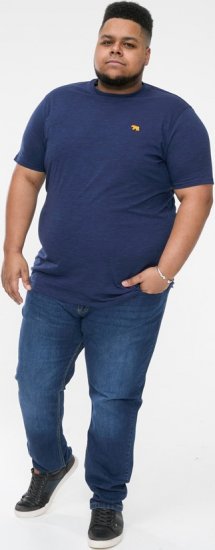 D555 ORSTON Reno Fabric Crew Neck T-Shirt With Chest Embroidery Blue Reno - T-shirts - T-shirts i store størrelser - 2XL-14XL