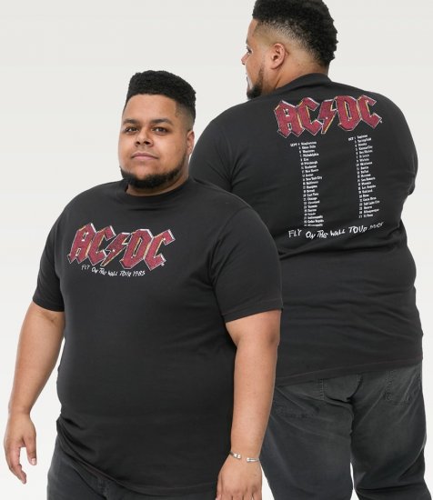 D555 JAILBREAK Official Ac/Dc Printed T-Shirt With Front And Back Print - Black - T-shirts - T-shirts i store størrelser - 2XL-14XL