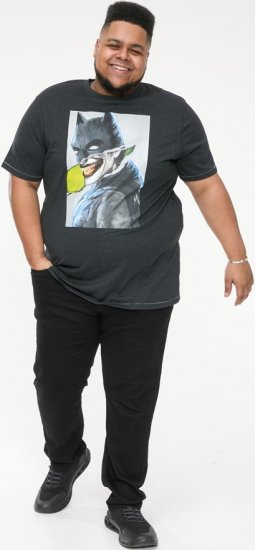 D555 MARTIN Official Batman Printed T-Shirt Washed Black - T-shirts - T-shirts i store størrelser - 2XL-14XL