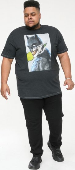 D555 MARTIN Official Batman Printed T-Shirt Washed Black - T-shirts - T-shirts i store størrelser - 2XL-14XL