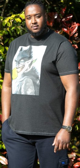 D555 MARTIN Official Batman Printed T-Shirt Washed Black - T-shirts - T-shirts i store størrelser - 2XL-14XL