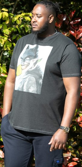 D555 MARTIN Official Batman Printed T-Shirt Washed Black - T-shirts - T-shirts i store størrelser - 2XL-14XL