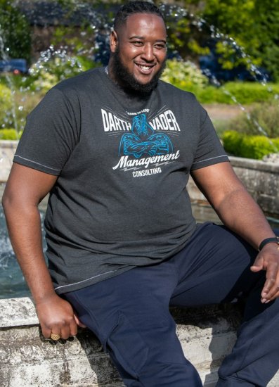 D555 SOLO Official Star Wars Management Consulting Printed T-Shirt Black Reno - T-shirts - T-shirts i store størrelser - 2XL-14XL